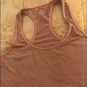 Athleta Racerback Tank pink stripes XL with bag